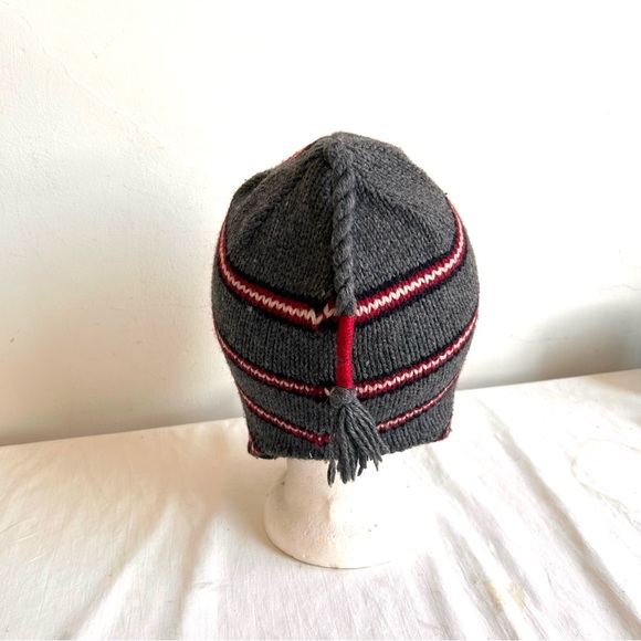 Knit Wool Blend Stripe Tassel Winter Hat - Picture 5 of 10